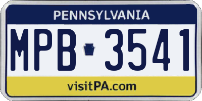 PA license plate MPB3541