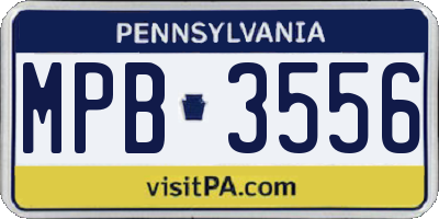 PA license plate MPB3556