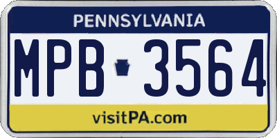 PA license plate MPB3564