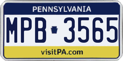 PA license plate MPB3565