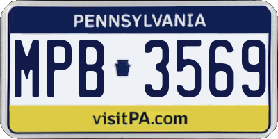PA license plate MPB3569