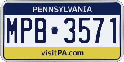 PA license plate MPB3571