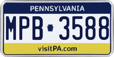 PA license plate MPB3588