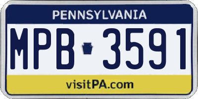 PA license plate MPB3591