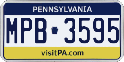 PA license plate MPB3595