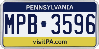PA license plate MPB3596