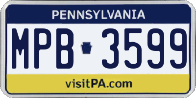PA license plate MPB3599