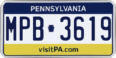 PA license plate MPB3619