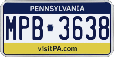 PA license plate MPB3638