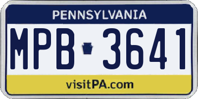 PA license plate MPB3641