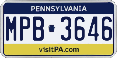 PA license plate MPB3646