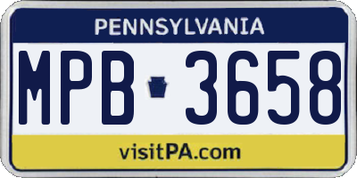 PA license plate MPB3658