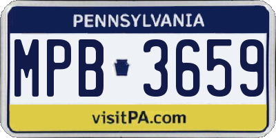 PA license plate MPB3659