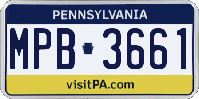 PA license plate MPB3661