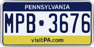 PA license plate MPB3676
