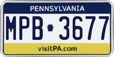 PA license plate MPB3677