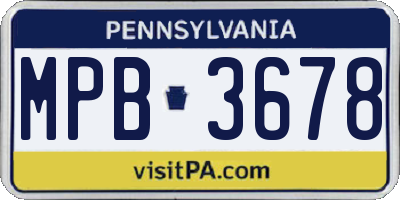 PA license plate MPB3678