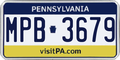PA license plate MPB3679