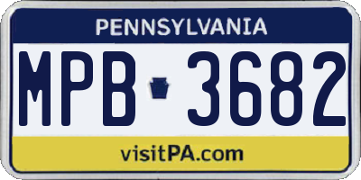 PA license plate MPB3682