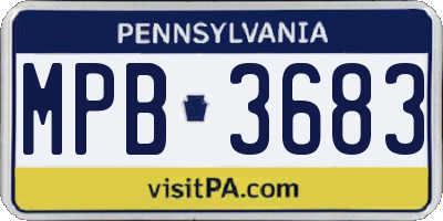 PA license plate MPB3683