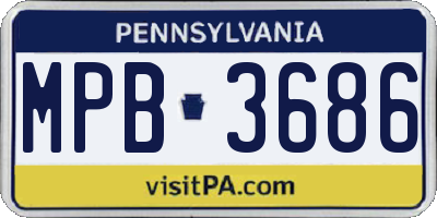 PA license plate MPB3686
