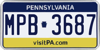 PA license plate MPB3687