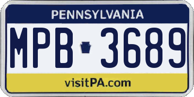 PA license plate MPB3689