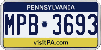 PA license plate MPB3693