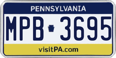PA license plate MPB3695