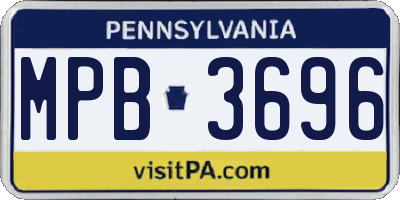 PA license plate MPB3696