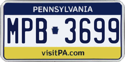 PA license plate MPB3699