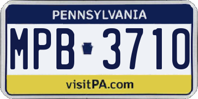 PA license plate MPB3710