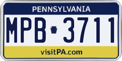 PA license plate MPB3711