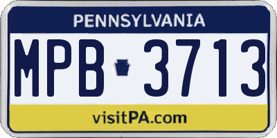 PA license plate MPB3713