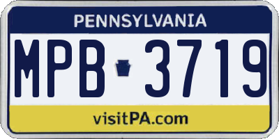 PA license plate MPB3719