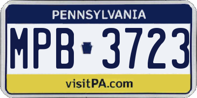 PA license plate MPB3723