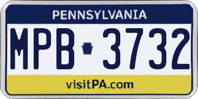 PA license plate MPB3732