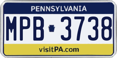 PA license plate MPB3738