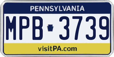 PA license plate MPB3739