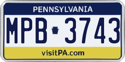 PA license plate MPB3743