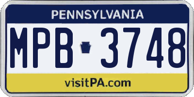 PA license plate MPB3748
