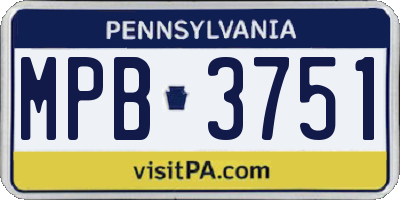 PA license plate MPB3751
