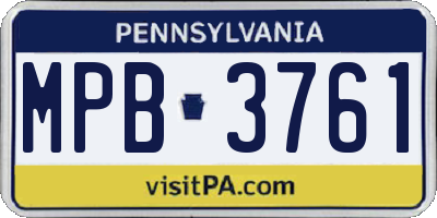 PA license plate MPB3761