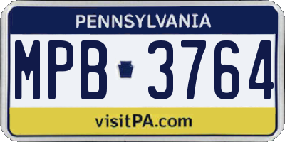 PA license plate MPB3764