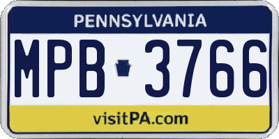 PA license plate MPB3766