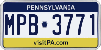 PA license plate MPB3771