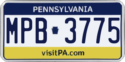PA license plate MPB3775
