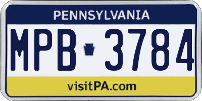 PA license plate MPB3784