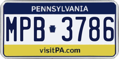 PA license plate MPB3786