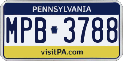 PA license plate MPB3788